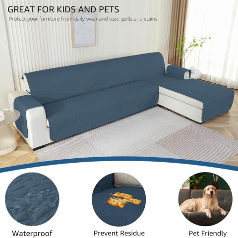 Textilhome - Pokrowiec na sofę 285 CM, 4- Osobowa, Dwustronny XXL