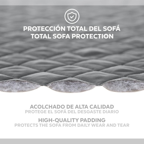 Textilhome - Pokrowiec na sofę MALU, 3 Osobowa, Dwustronny