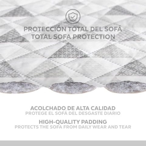 Textilhome - Pokrowiec na sofę MALU, 4 Osobowa, Dwustronny