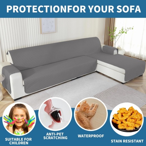 Uniwersalny pokrowiec na sofę 3 -osobowa naroznik Ystyle pikowany