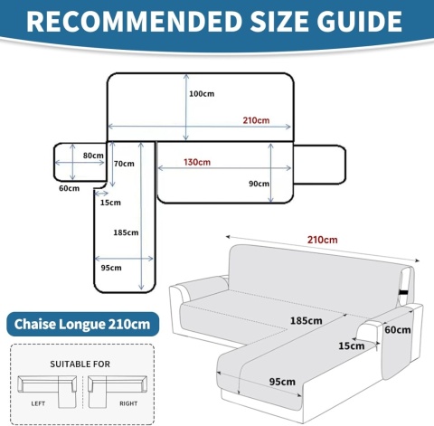 Uniwersalny pokrowiec na sofę 2 -osobowa naroznik Ystyle pikowany