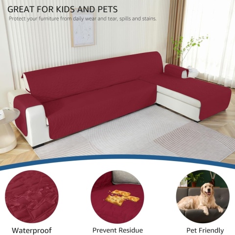 Uniwersalny pokrowiec na sofę 3 -osobowa naroznik Ystyle pikowany