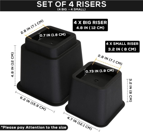 Utopia Bedding regulowane podnóżki meblowe 8 sztuk