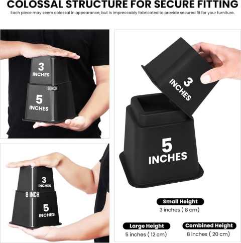 Utopia Bedding regulowane podnóżki meblowe 8 sztuk