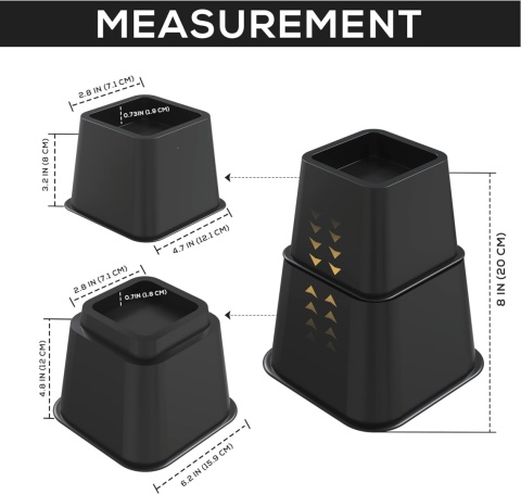 Utopia Bedding regulowane podnóżki meblowe 8 sztuk