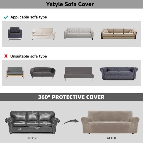 Ystyle Rozciągliwy Pokrowiec Na Sofę 3-Osobową welurowy
