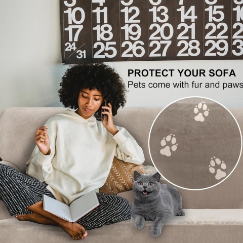 Ystyle Rozciągliwy Pokrowiec Na Sofę 3-Osobową welurowy