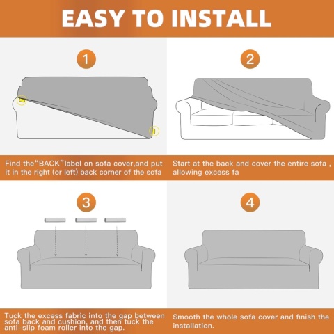 Ystyle Rozciągliwy Pokrowiec Na Sofę 4-Osobową 233-293 cm