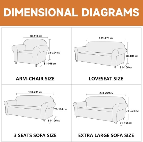 Ystyle Rozciągliwy Pokrowiec Na Sofę 4-Osobową 233-293 cm