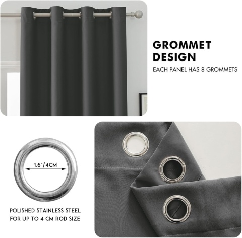 Ystyle Zasłony termiczne, zaciemniające 2 szt 300x 140 cm