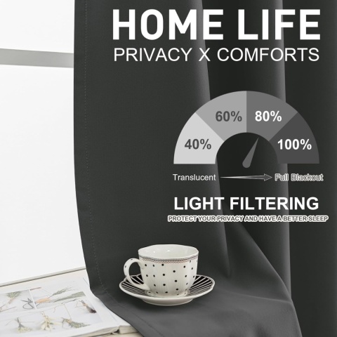 Ystyle Zasłony termiczne, zaciemniające 2 szt 300x 140 cm