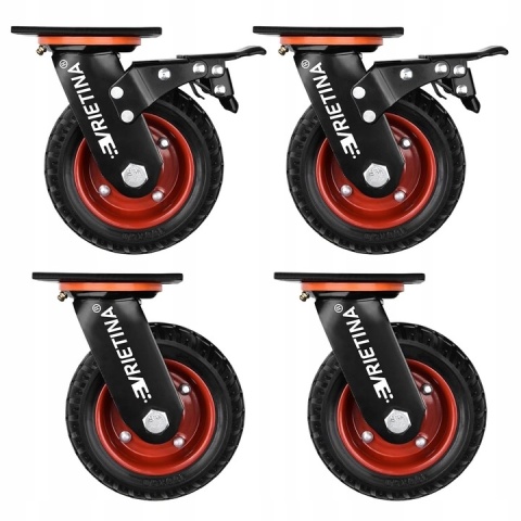 4 Sztuki wytrzymałych kół transportowych 160 mm z hamulcem gumowe 1000kg