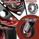 4 Sztuki wytrzymałych kół transportowych 160 mm z hamulcem gumowe 1000kg