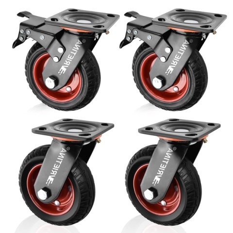 4 Sztuki wytrzymałych kół transportowych 160 mm z hamulcem gumowe 1000kg