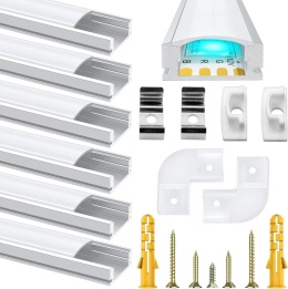 20 sztuk listwy aluminiowe LED Chesbung 1 metr U-profil aluminiowy zestaw