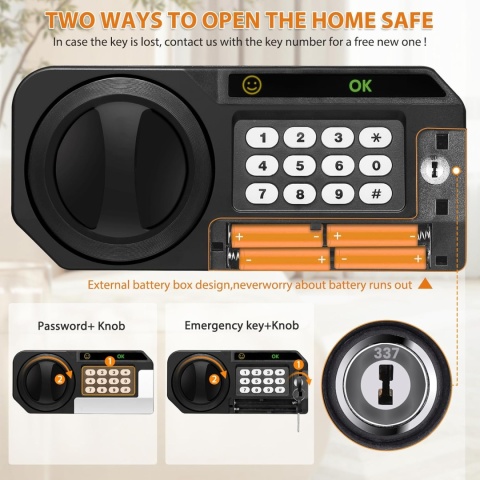 70 l ogniotrwały sejf z ognioodpornym wodoszczelna kieszonką cyfrowy