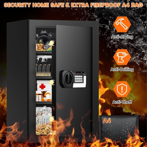 70 l ogniotrwały sejf z ognioodpornym wodoszczelna kieszonką cyfrowy