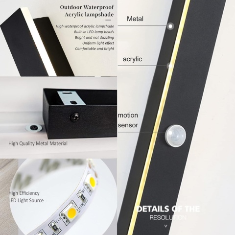 ANKBOY 100 cm długa lampa zewnętrzna z czujnikiem ruchu LED kinkiet