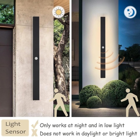 ANKBOY 100 cm długa lampa zewnętrzna z czujnikiem ruchu LED kinkiet