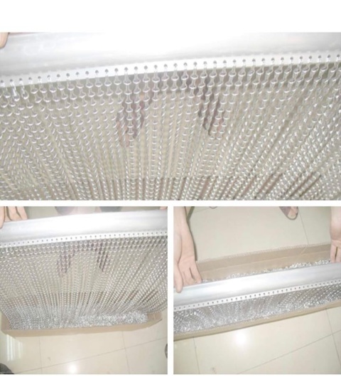 Aluminiowa zasłona łańcuchowa, 100 x 210 cm, roleta przeciw owadom