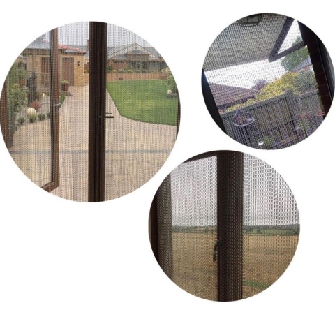 Aluminiowa zasłona łańcuchowa, 100 x 210 cm, roleta przeciw owadom