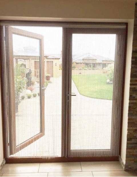 Aluminiowa zasłona łańcuchowa, 100 x 210 cm, roleta przeciw owadom