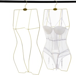 Arekuaei Wieszak na ubrania w stylu bikini złoty 3D, 10 sztuk