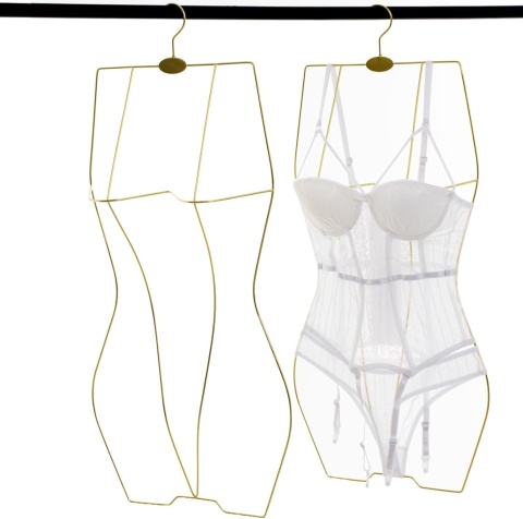 Arekuaei Wieszak na ubrania w stylu bikini złoty 3D, 10 sztuk