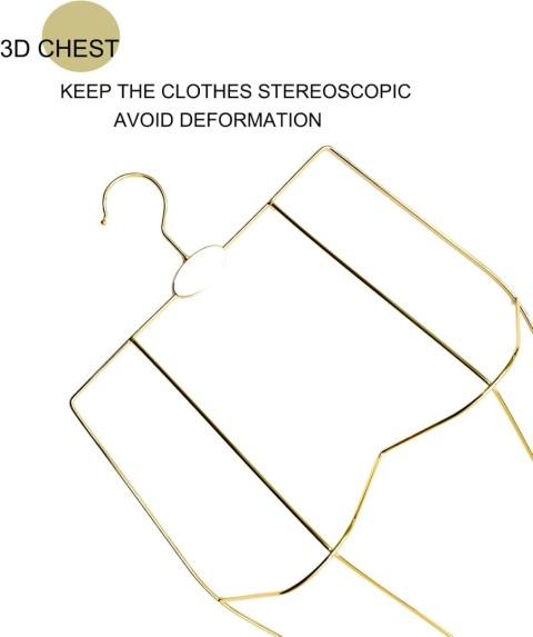 Arekuaei Wieszak na ubrania w stylu bikini złoty 3D, 10 sztuk