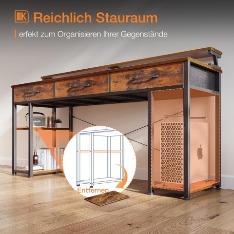 BIURKO GAMINGOWE Z 3 SZUFLADAMI WYTRZYMAŁE ELEGANCKIE IDEALNE STANOWISKO