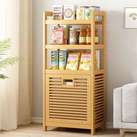 Bambusowy Wieszak Kosz na pranie 118x39x30cm