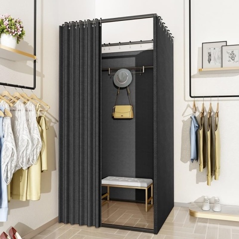CLXRZM Wolnostojąca przebieralnia (100 x 100 x 200 cm) z kurtyna
