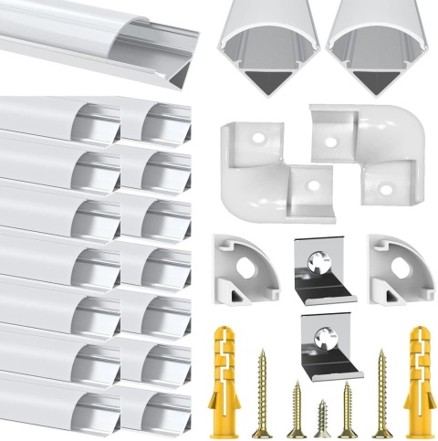 Profil aluminiowy LED, 6 x 1 m, listwa LED w kształcie litery U