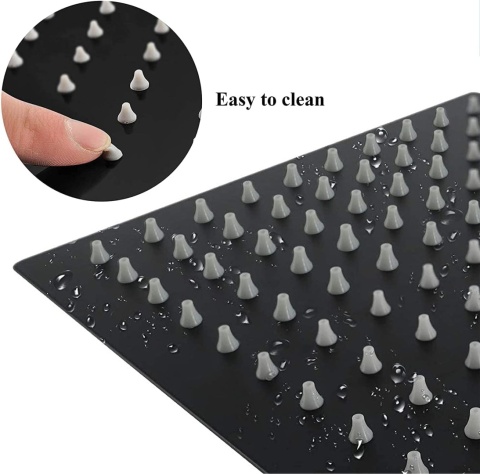 Deszczownica prysznicowa 40x40 cm czarna BLACK czarny mat KWADRATOWA slim