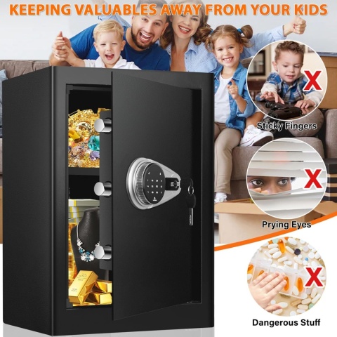 Duży Ognioodporny Sejf Sanfnz 57L z dotykowym panelem