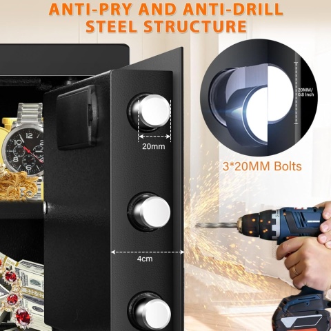 Duży Ognioodporny Sejf Sanfnz 57L z dotykowym panelem