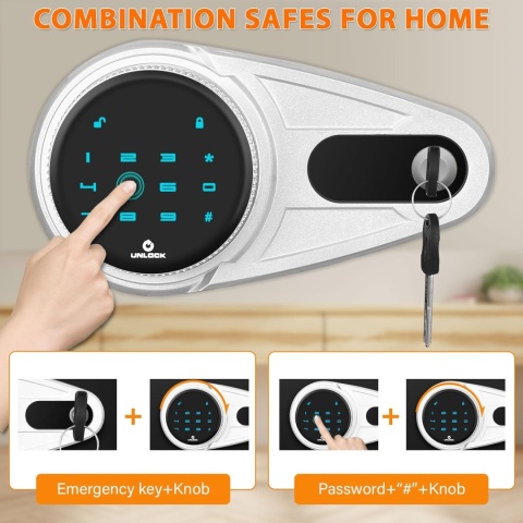 Duży Ognioodporny Sejf Sanfnz 57L z dotykowym panelem