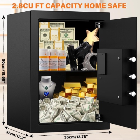 Duży Ognioodporny Sejf Sanfnz 57L z dotykowym panelem