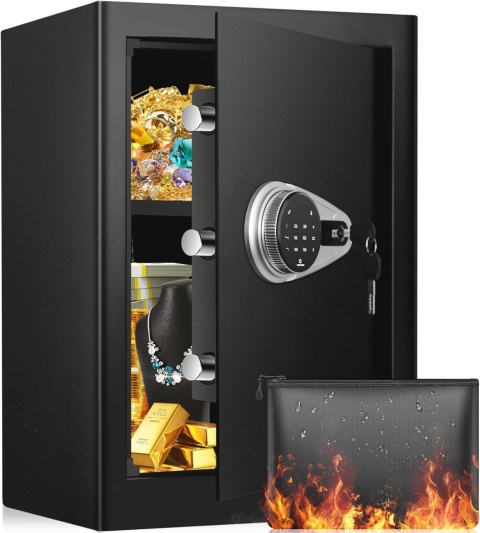 Duży Ognioodporny Sejf Sanfnz 57L z dotykowym panelem