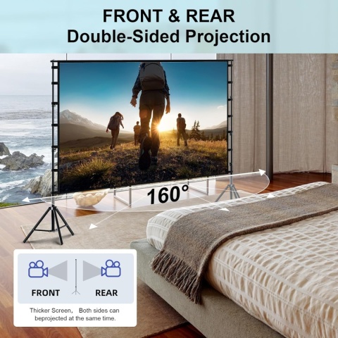 Ekran projektora ze stojakiem 120 cala 16:9 z torbą transportową