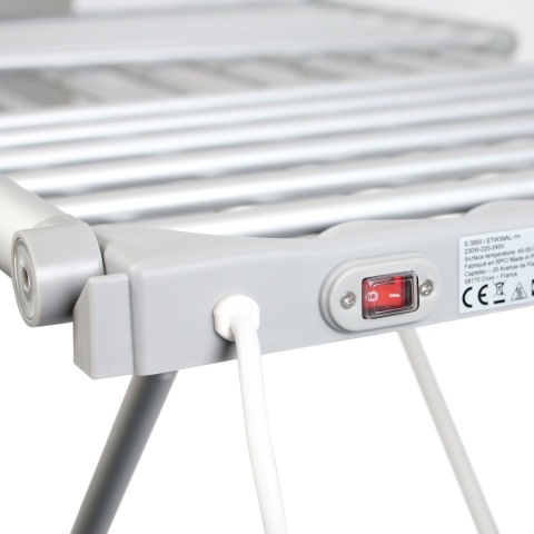 FISHTEC - Elektryczna składana suszarka na pranie z aluminium – podgrzewana