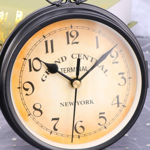 Retro dwustronny zegar ścienny, retro , czarny