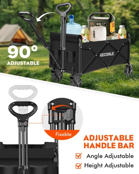 Składany wózek z kółkami, składany wózek o pojemności 100 l