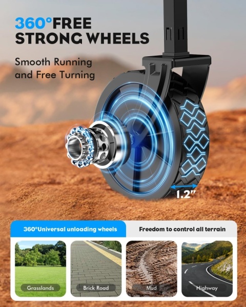 Składany wózek z kółkami, składany wózek o pojemności 100 l