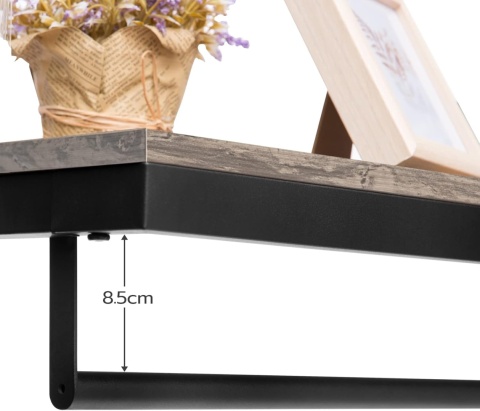 Półka ścienna duży wieszak na ubrania 10 haków szyna rustykalny loft