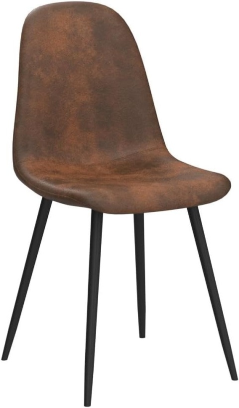 Homy Casa Zestaw 4 zamszowych krzeseł do jadalni, z metalowymi nogami