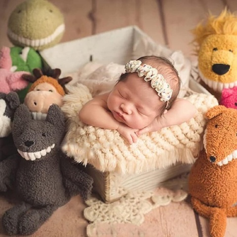 Koc dla noworodków do fotografii 30x130 cm miękki dzianinowy