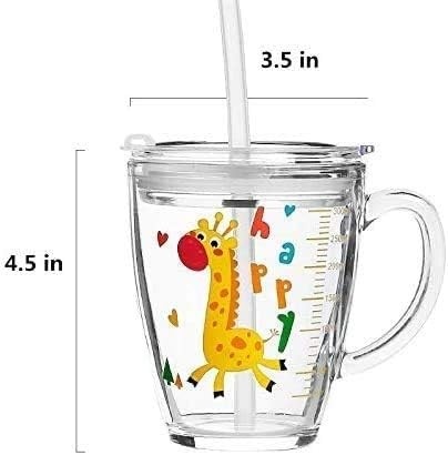 Kubek ze słomką silikonowy kubek do picia z uchwytem, ​350 ml niekapek