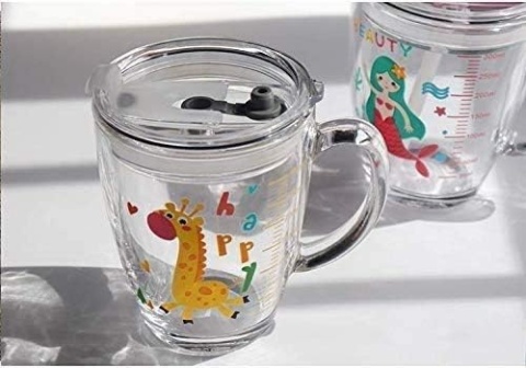 Kubek ze słomką silikonowy kubek do picia z uchwytem, ​350 ml niekapek