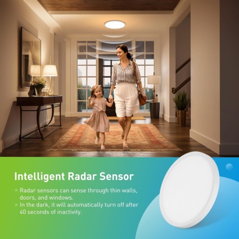 Lampa LED 28W z Radarem i Czujnikiem Zmierzchu, Ø30cm 3 Kolory 3K/4K/6K